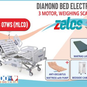 DIAMOND BED ELECTRIC 3 MOTOR WEIGHING SCALE + MATRAS LATEX +BEDSIDE CABINET+MATRAS ANTIDECUBITUS