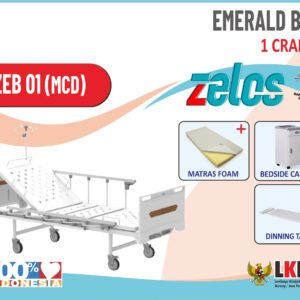 ZELOS EMERALD BED 1 CRANK  +MATRAS FOAM  + BEDSIDE CABINET  + DINNING TABLE