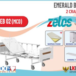 ZELOS EMERALD BED 2 CRANK  + MATRAS FOAM  + BEDSIDE CABINET  + DINNING TABLE