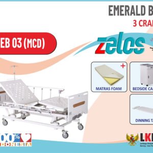 ZELOS EMERALD BED 3 CRANK  + MATRAS FOAM  +BEDSIDE CABINET  + DINNING TABLE
