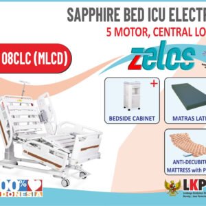 ZELOS ICU ELECTRIC SAPPHIRE BED 5 MOTOR CLC +MATRAS LATEX +BEDSIDE CABINET +MATRAS ANTIDECUBITUS
