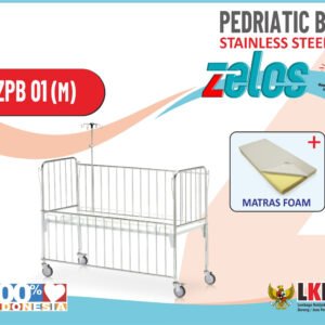 ZELOS PEDIATRIC BED STAINLESS STEEL + MATRAS FOAM
