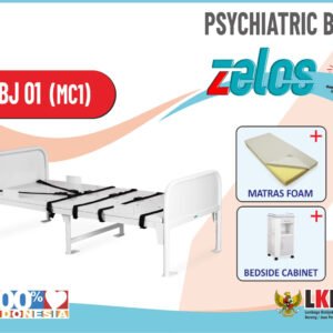 ZELOS PSYCHIATRIC BED + MATRAS FOAM + BEDSIDE CABINET (ZBC01)