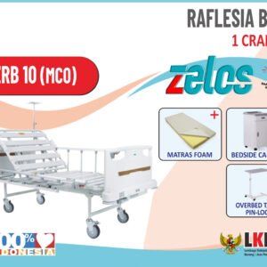 ZELOS RAFLESIA BED 1 CRANK + MATRAS FOAM = BEDSIDE CABINET + OVERBED TABLE