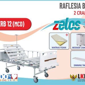 ZELOS RAFLESIA BED 2 CRANK + MATRAS FOAM + BEDSIDE CABINET + DINNING TABLE