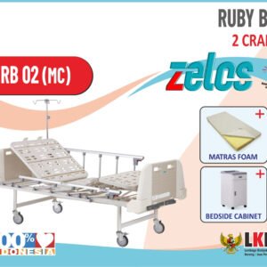 ZELOS RUBY BED 2 CRANK  + MATRAS FOAM  + BEDSIDE CABINET