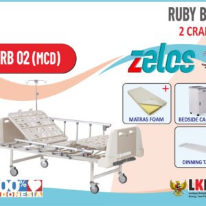ZELOS  RUBY BED 2 CRANK  + MATRAS FOAM  + BEDSIDE CABINET  + DINNING TABLE
