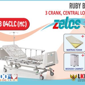 ZELOS RUBY BED 3 CRANK CLC +MATRAS FOAM +BEDSIDE CABINET