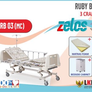 ZELOS RUBY BED 3 CRANK  + MATRAS FOAM  +BEDSIDE CABINET