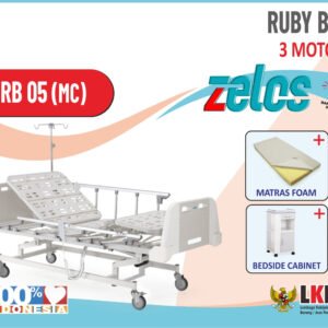 ZELOS RUBY BED 3 MOTOR + MATRAS FOAM + BEDSIDE CABINET