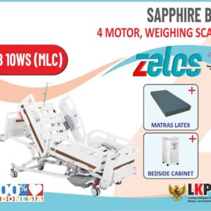 ZELOS SAPPHIRE BED 4 MOTOR WEIGHING SCALE + MATRAS LATEX + BEDSIDE CABINET