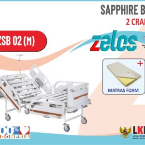 ZELOS SAPPHIRE BED 2 CRANK + MATRAS FOAM