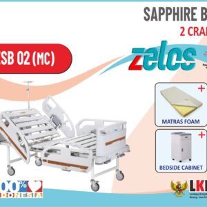 ZELOS SAPPHIRE BED 2 CRANK + MATRAS FOAM +BESDIE CABINET