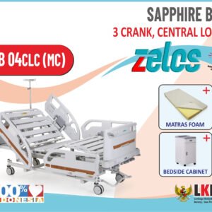 ZELOS SAPPHIRE BED 3 CRANK CLC + MATRAS FOAM + BEDSIDE CABINET