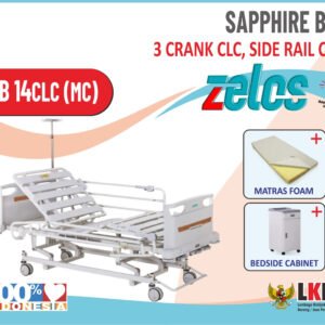 ZELOS SAPPHIRE BED 3 CRANK CLC  + MATRAS FOAM  + BEDSIDE CABINET