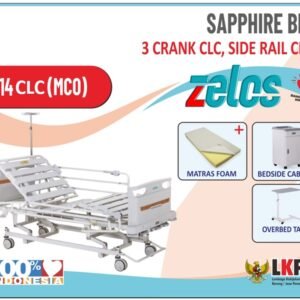 ZELOS SAPPHIRE BED 3 CRANK CLC  + MATRAS FOAM  + BEDSIDE CABINET  + OVERBED TABLE