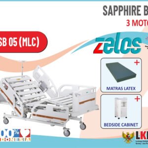 ZELOS SAPPHRE BED 3 MOTOR +MATRAS LATEX+BEDSIDE CABINET