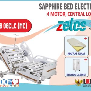 ZELOS SAPPHIRE BED 4 MOTOR CENTRAL LOCK+MATRAS FOAM+BEDSIDE CABINET