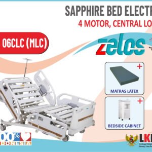 ZELOS SAPPHIRE BED 4 MOTOR CENTRAL LOCK+MATRAS LATEX+BEDSIDE CABINET