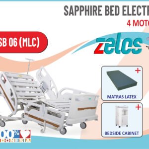 ZELOS SAPPHIRE BED ELECTRIC 4 MOTOR  + MATRAS LATEX + BEDSIDE CABINET
