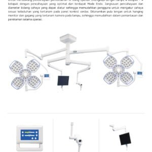 ZOI Ilios 6000 Series Surgical Light - Double Dome - Hanging Monitor dan Hanging Camera
